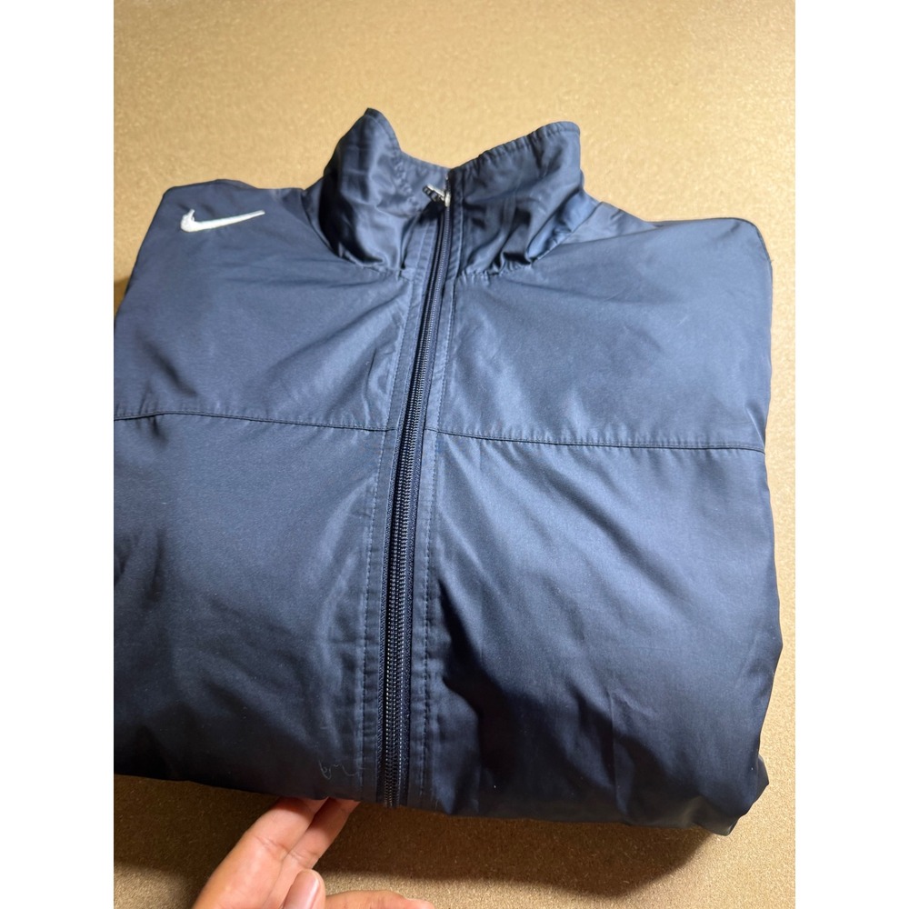 Nike Clima-FIT Windbreaker Jacket Mens Large Navy Blue Grey Full Zip Track Coat - Picture 2 of 10